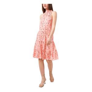 RILEY&RAE Womens Coral Tie Skirt Sleeveless Above The Knee Fit + Flare Dress 8